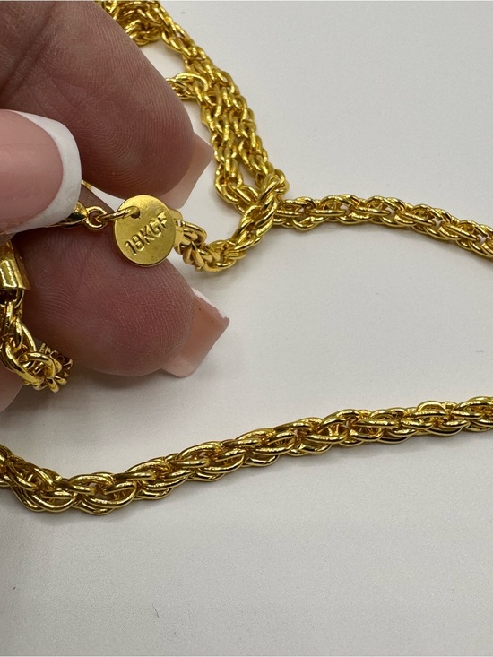 None Jewelry - Vintage 18K Gold Filled Twisted Rope Chain Necklace 30” - Women's Jewelry